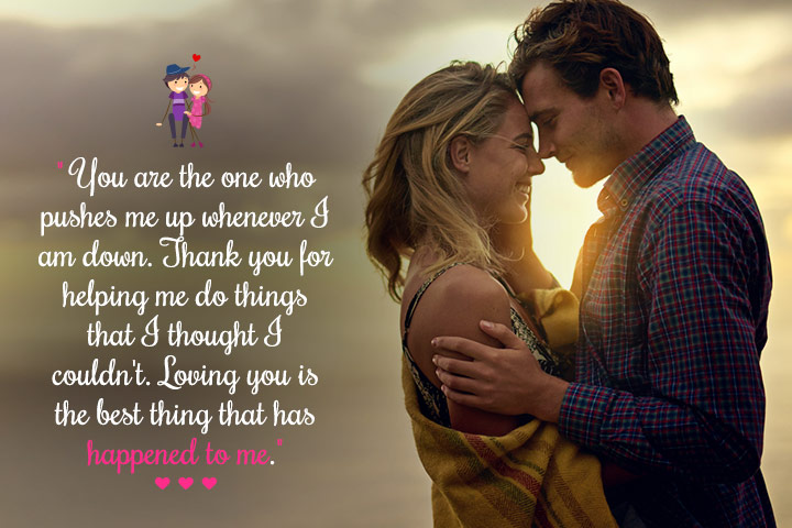 You are the one who pushes me up whenever, love messages for wife