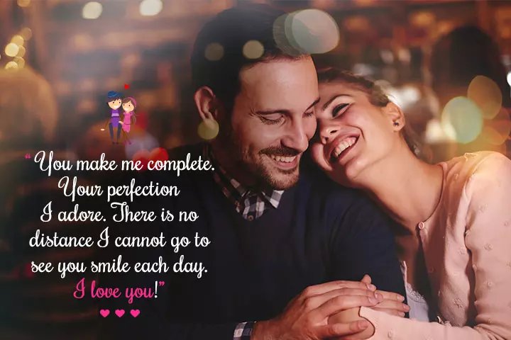 You make me complete, love messages for wife