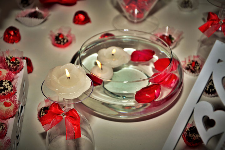 Floating candle, baby shower centerpiece