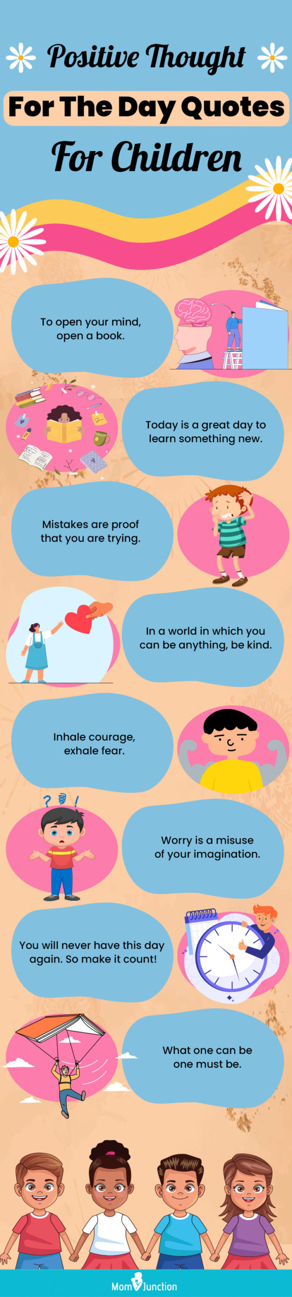 positive thought for the day quotes for kids (infographic)