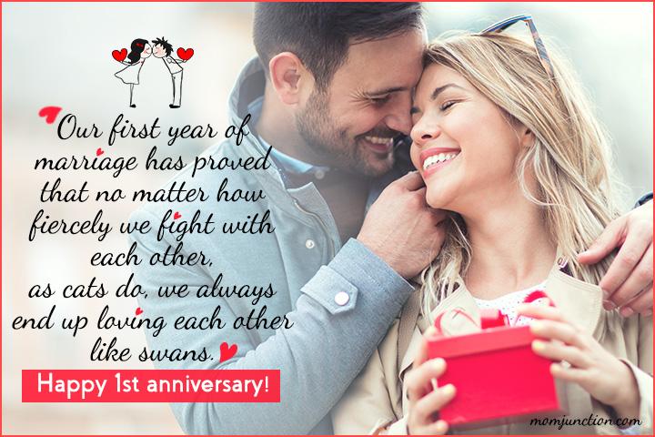 1 year wedding anniversary message to husband