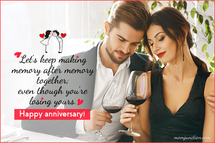 Let's make memories anniversary wishes for wife