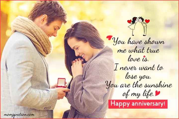 Sunshine of my life anniversary wishes for wife