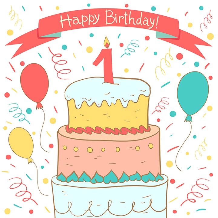 Triple decker cake 1st birthday invitation wordings