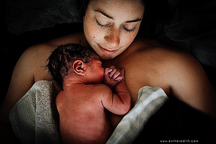 A Mother Embraces Her Newborn