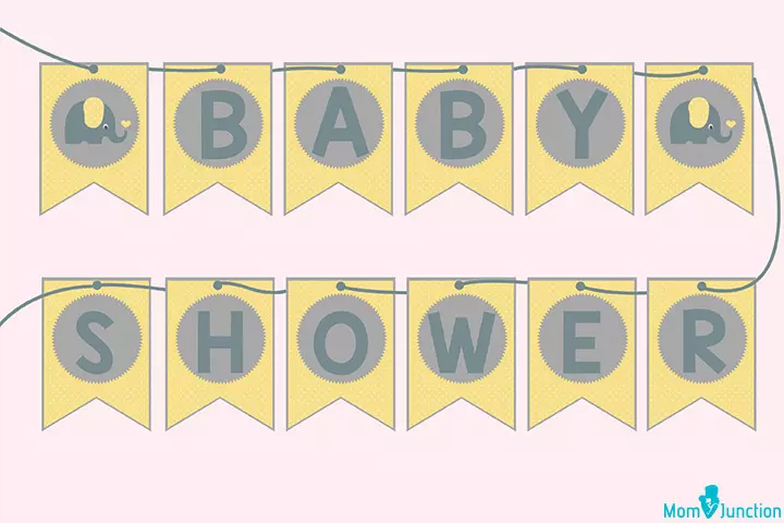 Baby Shower Elephant banner 