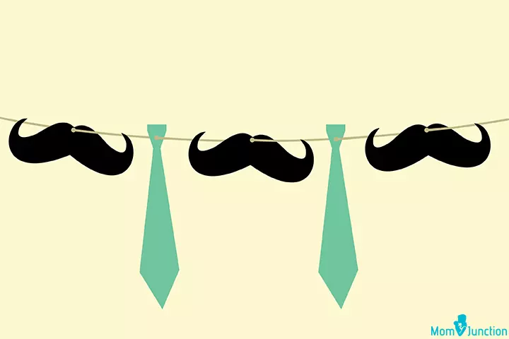 Mustache and tie banner for Baby Shower party