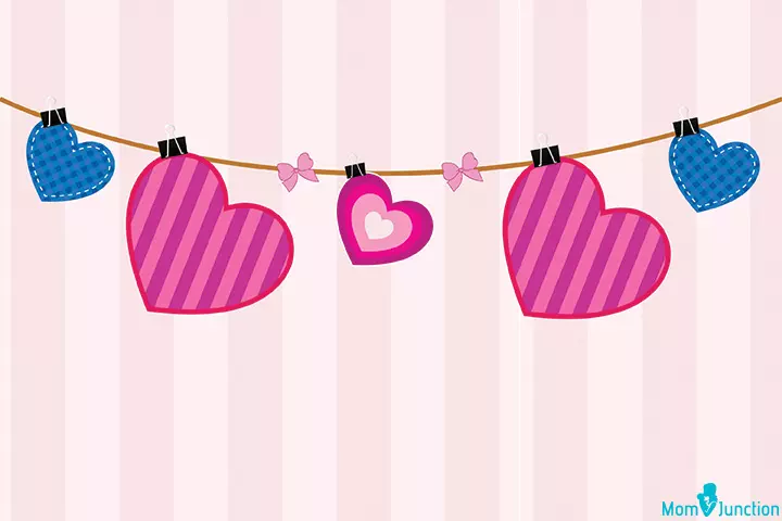 baby shower Pink and blue hearts banner