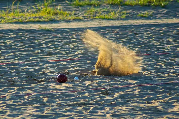 Bocce balls beach game and activity for kids