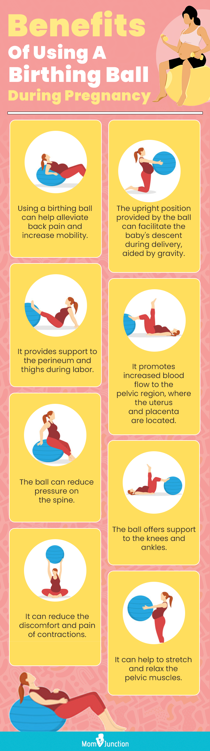 benefits of using a birthing ball temp (infographic)