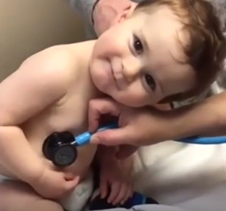 The Nurse Puts A Stethoscope On This Cutie, Watch Him Innocently Steal Everyone's Heart!2