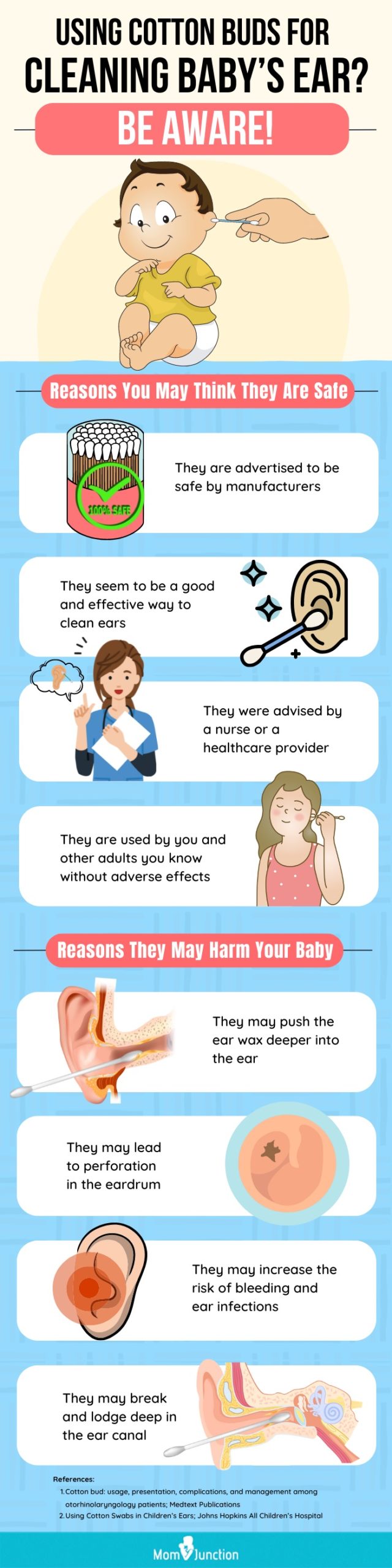 consequences of using cotton buds to clear baby’s ear [infographic]