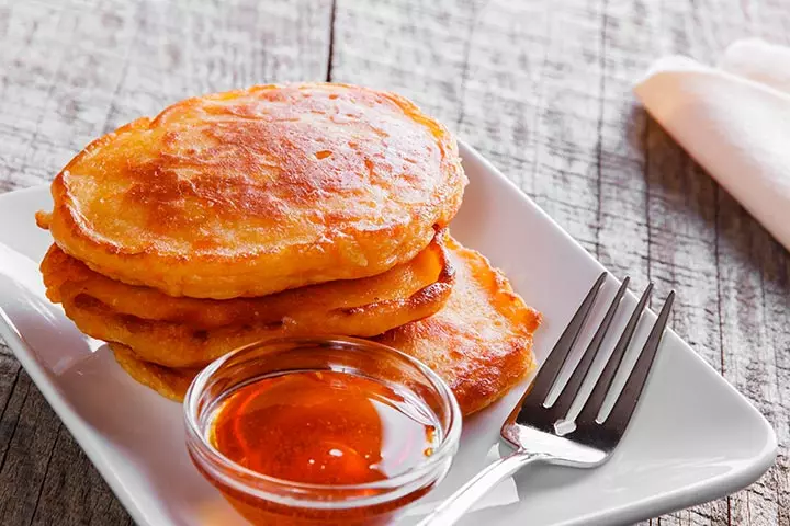 Carrot cake pancakes vegetarian recipe for kids