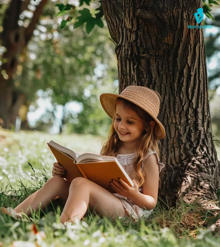 Mother And Kids Reading English Poems