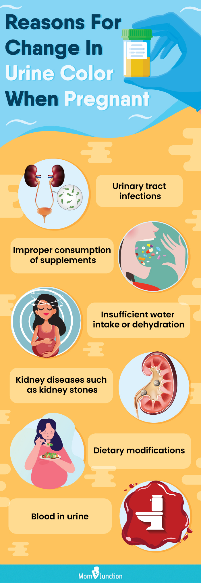 reasons for change in urine color when pregnant (infographic)