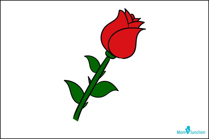 Rose Cartoon Drawing How To Draw A Flowers Bouquet - Simple Red Rose Flower  Drawing, HD Png Download, png download, transparent png image |  PNG.ToolXoX.com