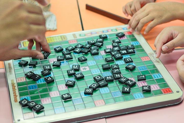 Scrabble board game for family get together