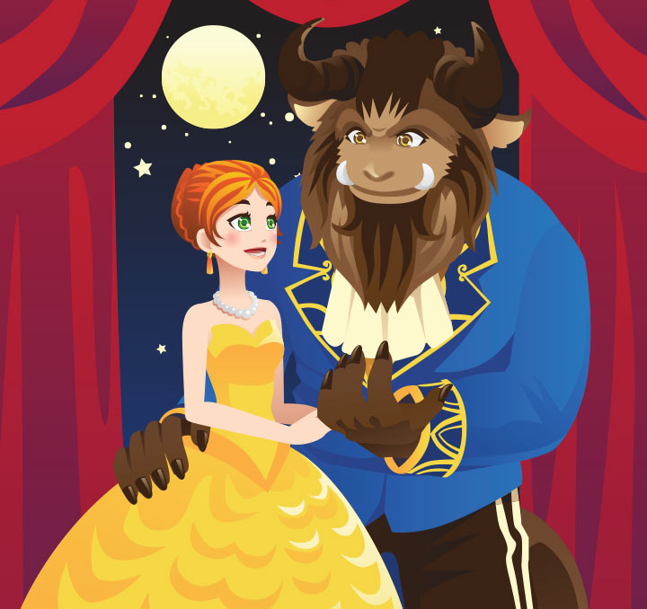Beauty and the Beast fairy tale for kids