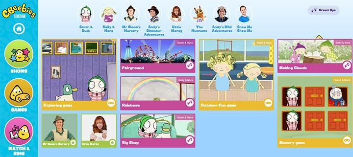 CBeebies online game website