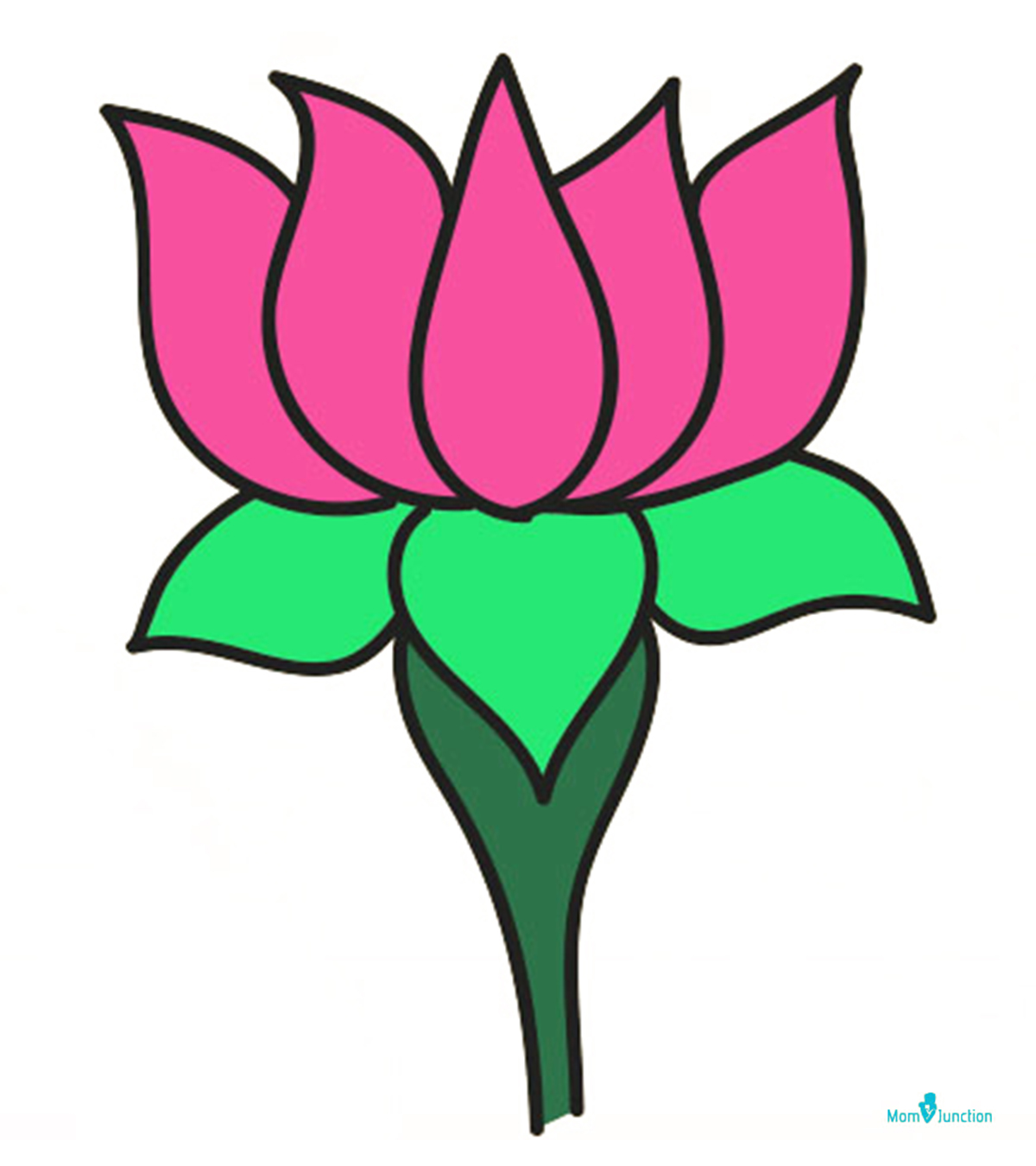 How to Draw a Lotus Flower in a Few Easy Steps: Drawing Tutorial for Kids  and Beginners - MyHobbyClass.com - Learn Drawing, Painting and have fun  with Art and Craft