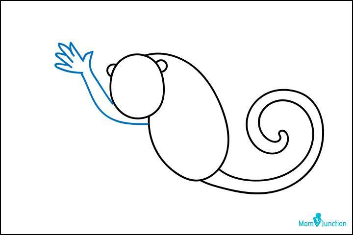 Step 5 how to draw a monkey