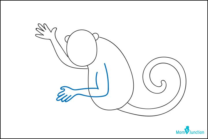 Step 6 how to draw a monkey