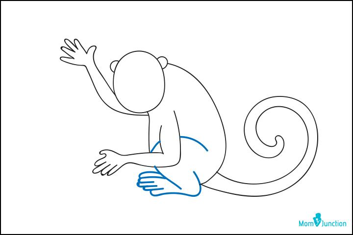 Step 7 how to draw a monkey