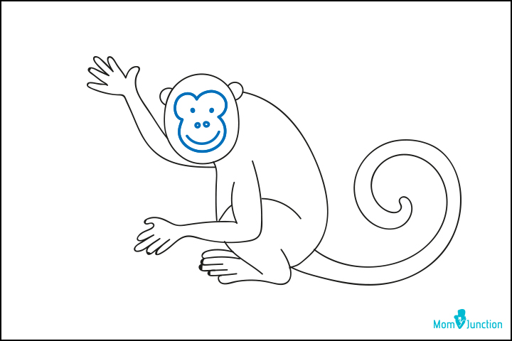 Step 8 how to draw a monkey