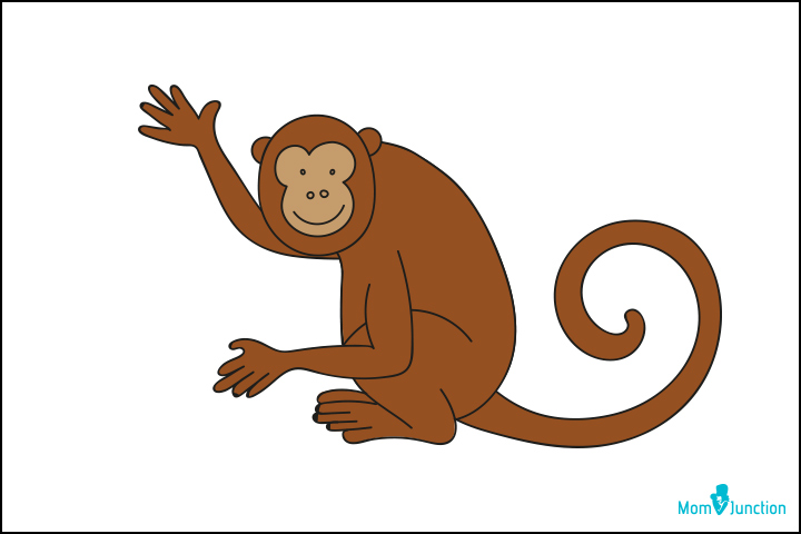Funny by Elise Gomez drawing of a monkey with colored ears chest and rosy  cheeks white background – Havenlight.com