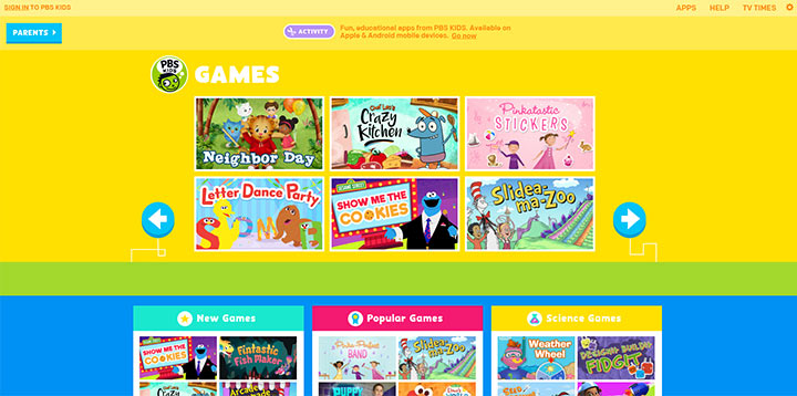 childhood game websites