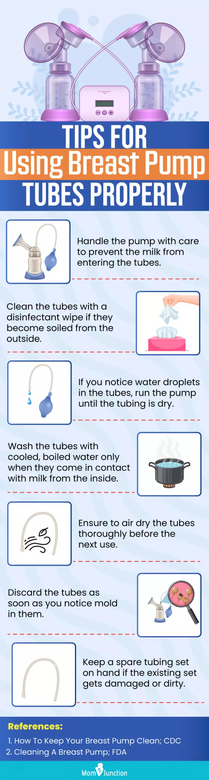 Tips For Using Breast Pump Tubes Properly (infographic)