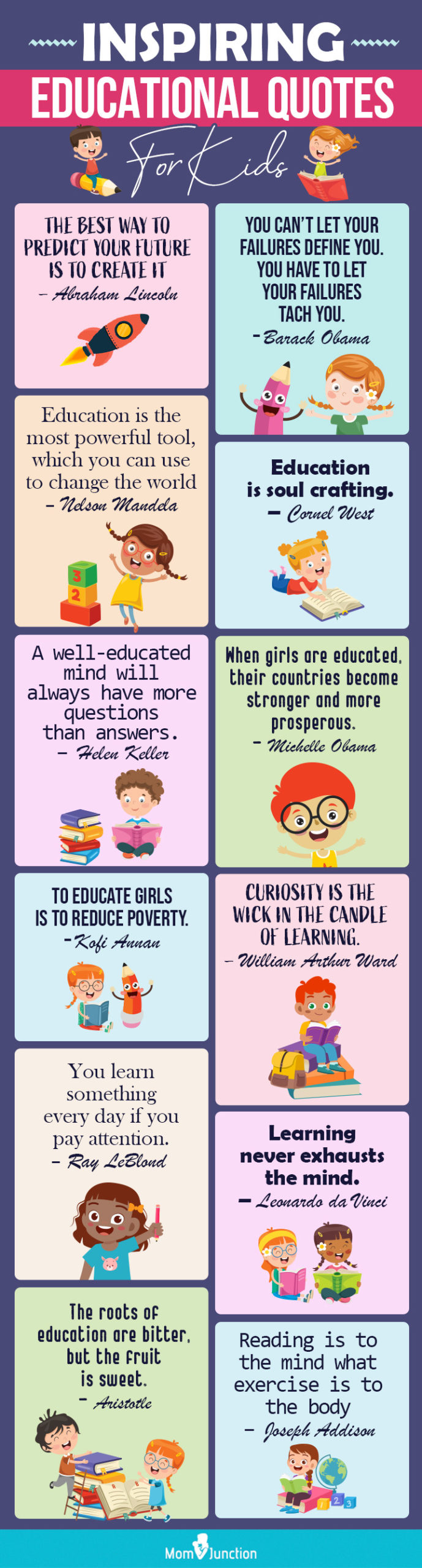 inspiring educational quotes for kids (Infographic)