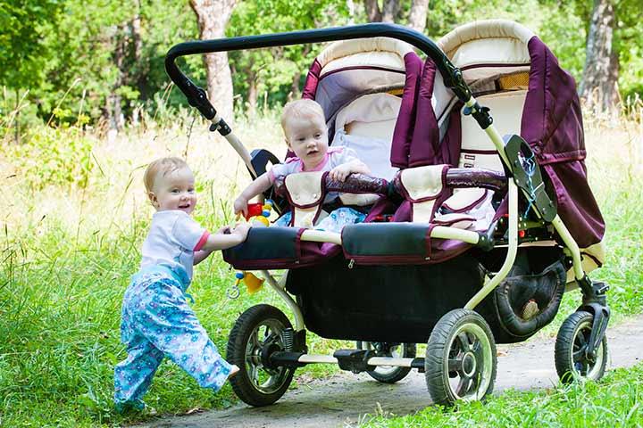 double stroller facing each other