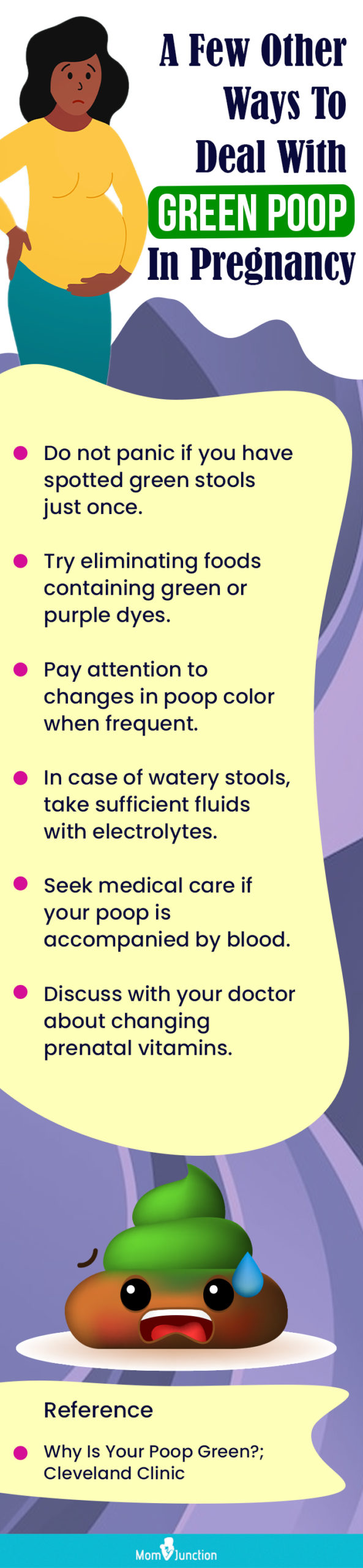 ways to deal with green poop in pregnancy (infographic)