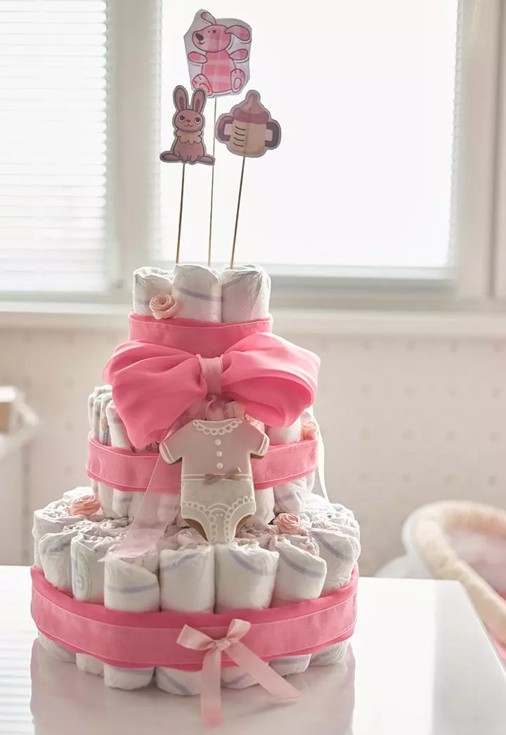 Girly diaper cake ideas