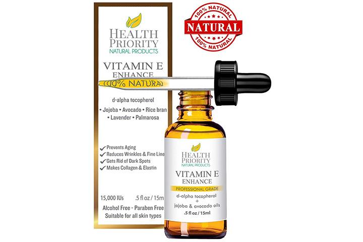 Health Priority’s 100% Natural & Organic Vitamin E Oil