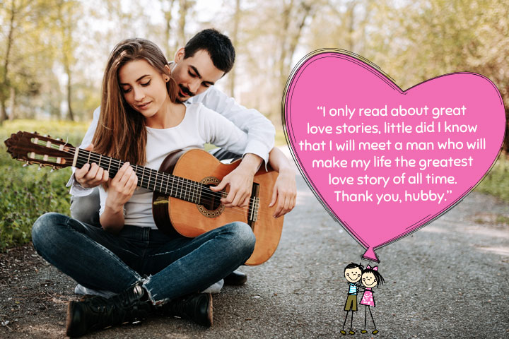 For making greaest love story of all time, thank you messages for husband