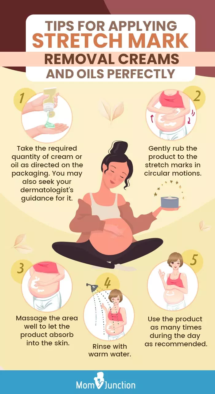 Infographic: How To Apply Stretch Mark Removal Creams And Oils