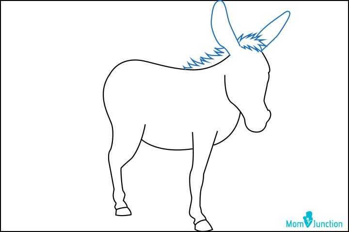 How to draw a donkey step four