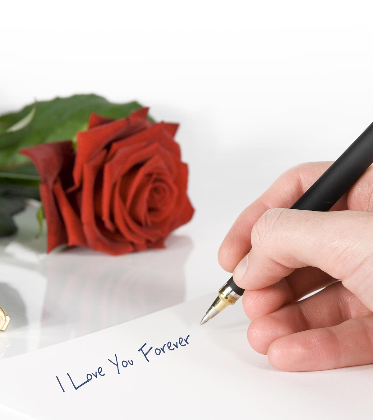 man writing a love letter