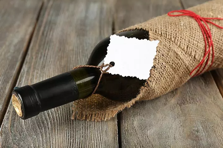 A wine bottle for pregnancy announcement ideas