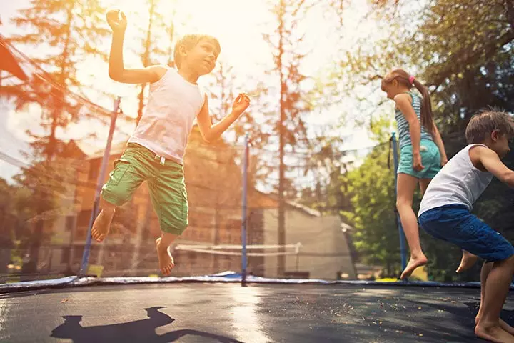 Trampoline picnic games for kids