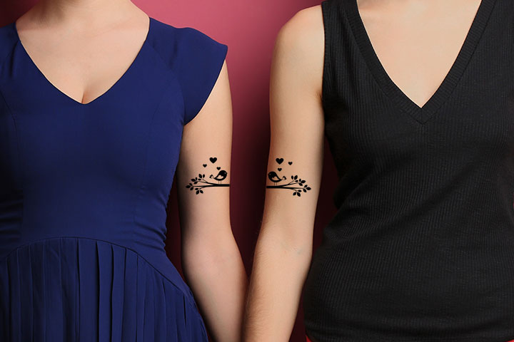 Matching bird tattoos for couples