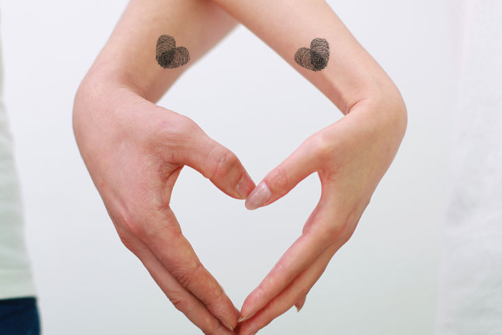 Couples heart design tattoo