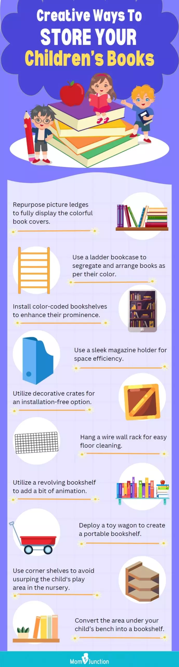 Creative Ways To Store Your Children’s Books (infographic)