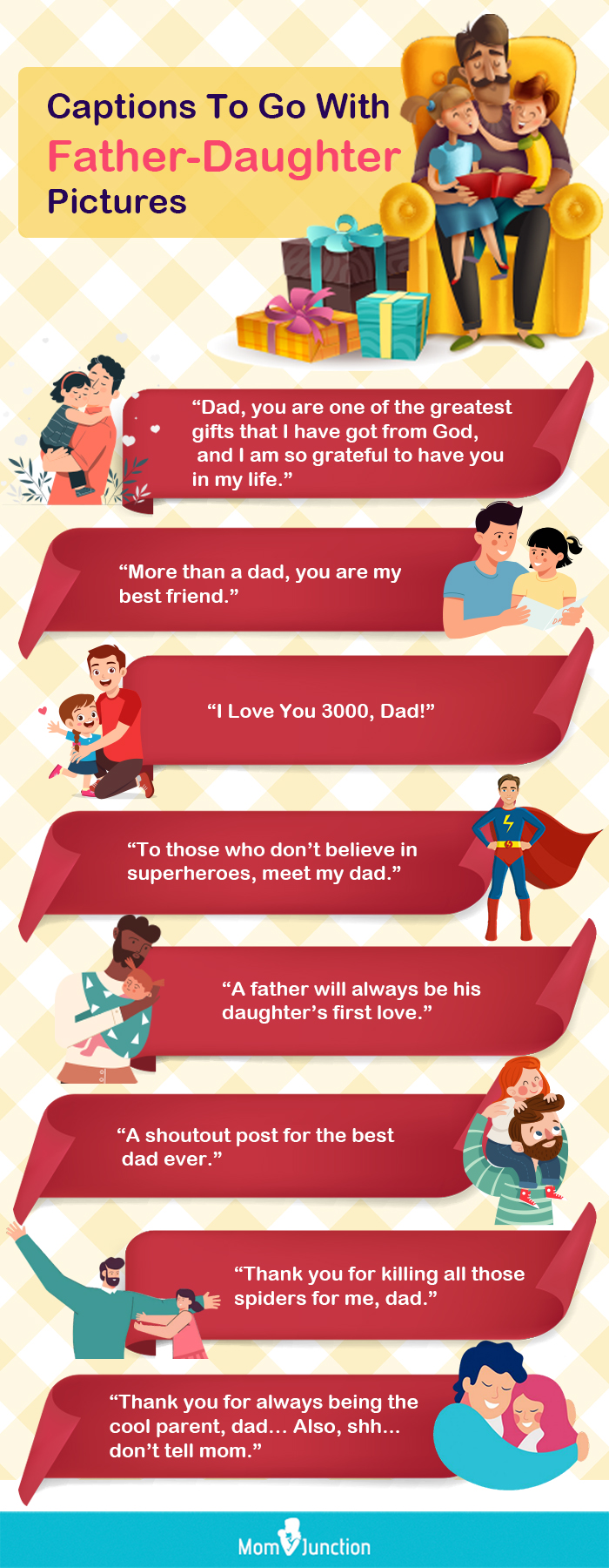 heart-touching father-daughter captions (infographic)