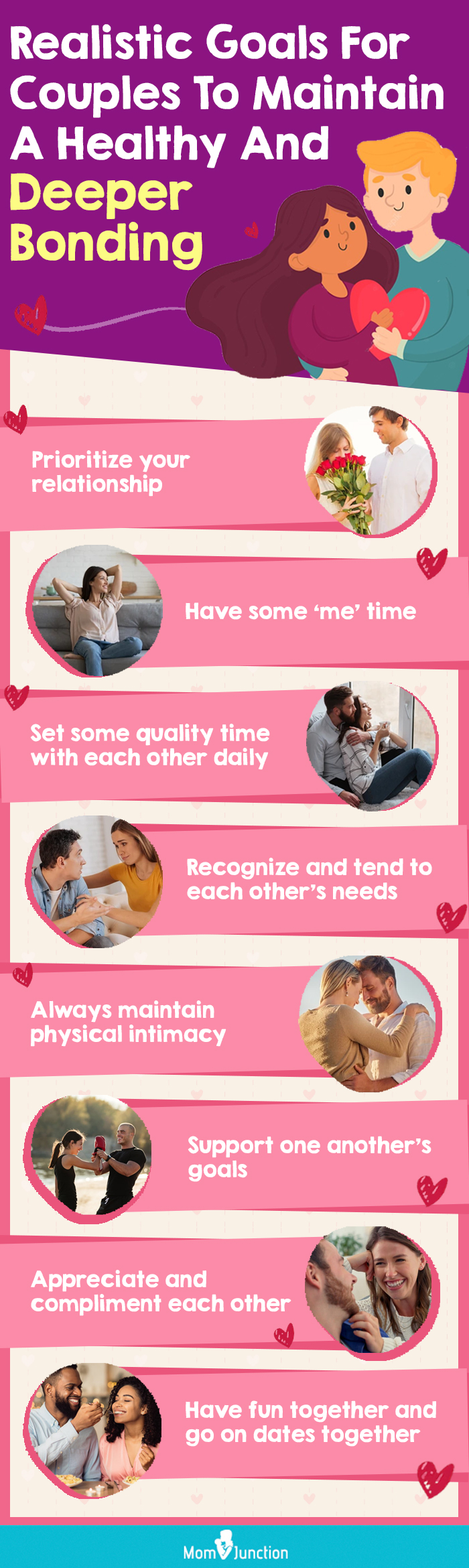 realistic goals for couples to maintain a healthy and deeper bonding (infographic)