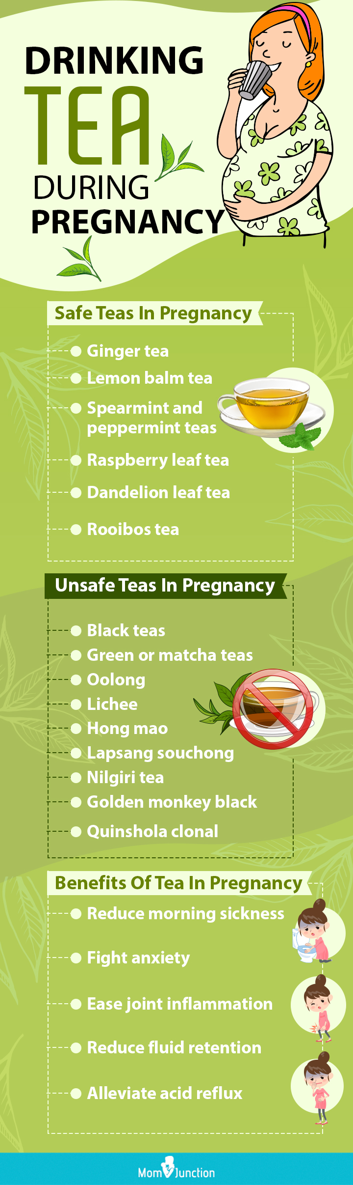 safe unsafe teas during in pregnancy (Infographic)