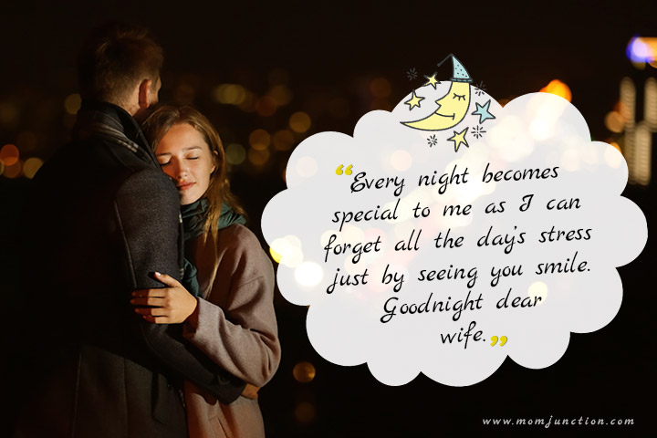 warm hugs as a good night message for wife