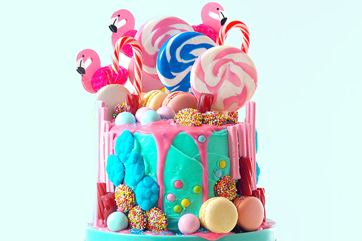 Candy-themed food and cake ideas for second birthday party